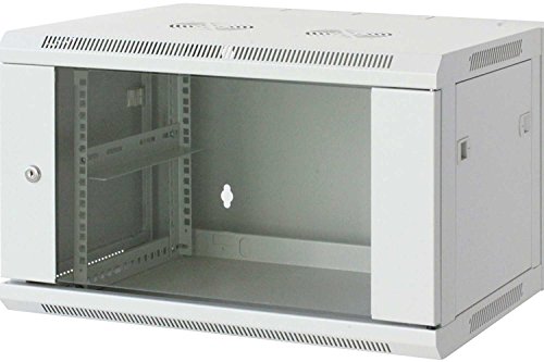 Kab24® Netzwerkschrank Serverschrank Wandhehäuse Netzwerk Wandschrank Wandverteiler SOHO Schrank grau 19 Zoll 9 HE H:50 x B:60 x T:60cm von kab24