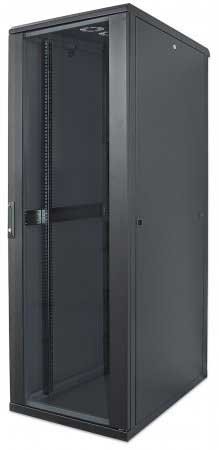 kab24® Netzwerkschrank Serverschrank Wandhehäuse Netzwerk Wandschrank Wandverteiler SOHO Schrank schwarz 19 Zoll 26 HE H:128,4 x B:60 x T:80cm von kab24