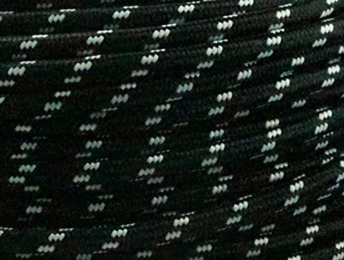 Textilkabel Stoffkabel Lampenkabel stoffummanteltes Kabel (3 Adern a 0,75mm², schwarz mit weissem Muster) von kab24
