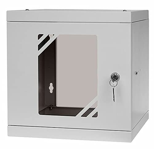 Kab24® Netzwerkschrank Serverschrank Wandhehäuse Wandschrank SOHO Schrank (10" Schrank unmontiert, 6HE 30x29,2x30 grau) von kab24