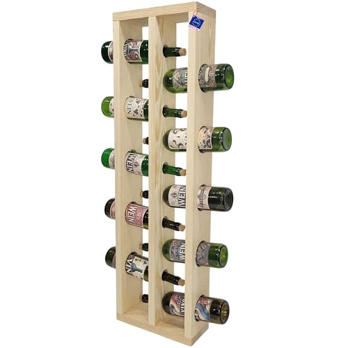 Weinregal Holz Vertikal aus dickem Kiefernholz | Standregal für 10 Flaschen | Weinständer | Hellbraun 102x30x12cm Weinregal Holz Vertikal aus dickem Kiefernholz | Standregal für 10 Flaschen | Weinständer | Hellbraun 102x30x12cm von kadamahu