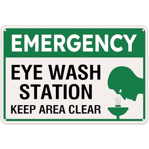 Kadezia "Emergency Eye Wash Station Keep Area Clear" für den Arbeitsplatz, Aluminium-Metallschild, 20 x 30 cm, industrielle Sicherheit, hergestellt in den USA (P192) von kadezia
