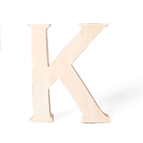 kadoh Holzbuchstabe K (20 cm) zum Aufstellen Handgemachter Buchstabe aus Holz im Vintage-Look als Deko (Creme-Weiß Vintage) von kadoh