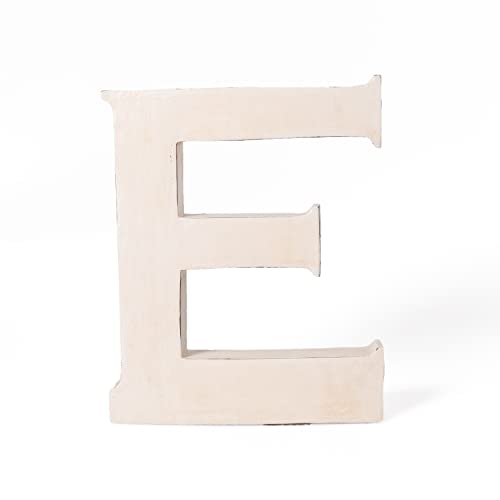 kadoh Holzbuchstabe E (20 cm) zum Aufstellen Handgemachte Buchstaben aus Holz im Vintage-Look als Deko (Creme-Weiß Vintage) von kadoh