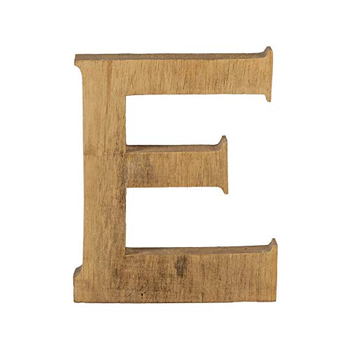 kadoh Buchstabe E aus Holz (20 cm) zum Aufstellen • Handgemachte Holzbuchstaben in Vintage-Look als Deko (Naturfarben) von kadoh