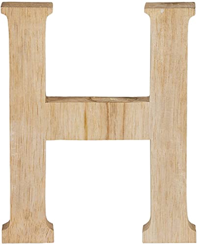 kadoh Buchstabe H aus Holz (20 cm) zum Aufstellen • Handgemachte Holzbuchstaben in Vintage-Look als Deko (Naturfarben) von kadoh