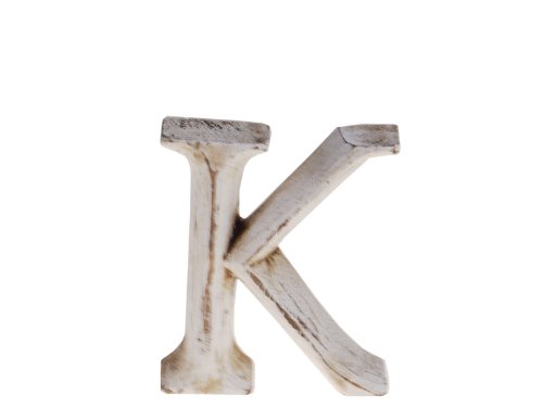 kadoh Holzbuchstabe K (8 cm) zum Aufstellen Handgemachte Buchstaben aus Holz im Vintage-Look als Deko (Creme-Weiß Vintage) von kadoh