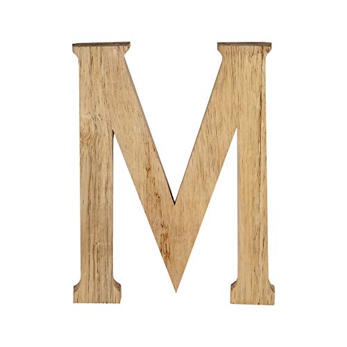 kadoh Buchstabe M aus Holz (20 cm) zum Aufstellen • Handgemachte Holzbuchstaben in Vintage-Look als Deko (Naturfarben) von kadoh