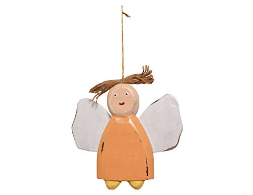 kadoh Engel Holz orange 12 cm Weihnachtsdeko Engel Holzanhänger Geschenkanhänger Schutzengel Deko Weihnachten Advent Winter christmas von kadoh