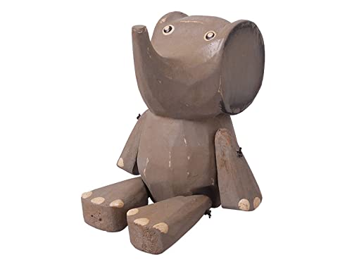 kadoh Kantenhocker Tier (Elefant) 9 cm • Deko-Figur aus Holz für Wohnzimmer • Handgemachte Holztiere von kadoh