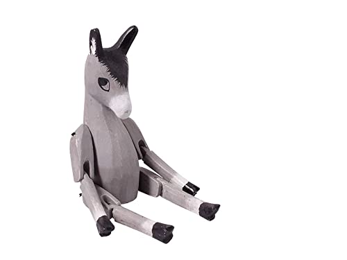 kadoh Kantenhocker Tier (Esel) 16 cm • Deko-Figur aus Holz für Wohnzimmer • Handgemachte Holztiere von kadoh
