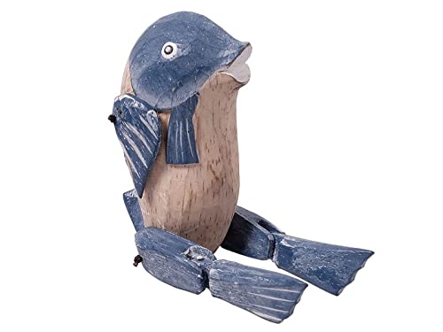 kadoh Kantenhocker Tier (Fisch) 16 cm • Deko-Figur aus Holz für Wohnzimmer • Handgemachte Holztiere von kadoh