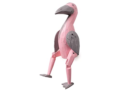 kadoh Kantenhocker Tier (Flamingo) 23 cm • Deko-Figur aus Holz für Wohnzimmer • Handgemachte Holztiere von kadoh