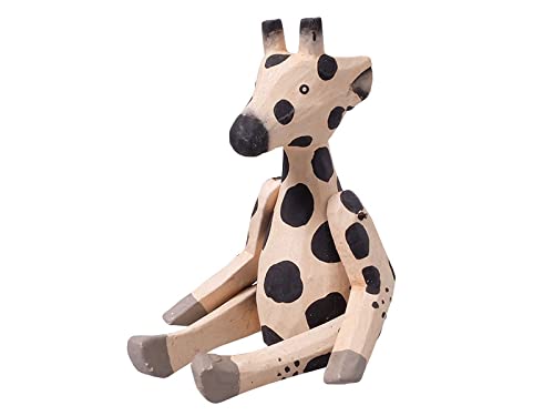 kadoh Kantenhocker Tier (Giraffe) 16 cm • Deko-Figur aus Holz für Wohnzimmer • Handgemachte Holztiere von kadoh