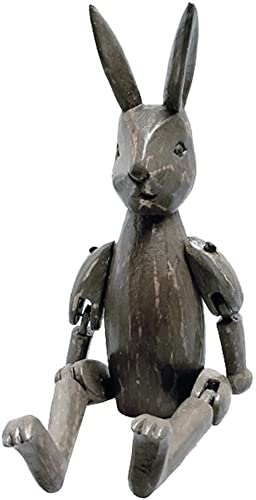 kadoh Kantenhocker Tier (Hase-grau) 28 cm • Deko-Figur aus Holz für Wohnzimmer • Handgemachte Holztiere von kadoh