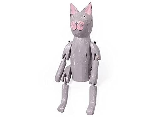 kadoh Kantenhocker Tier (Katze) 22 cm • Deko-Figur aus Holz für Wohnzimmer • Handgemachte Holztiere von kadoh