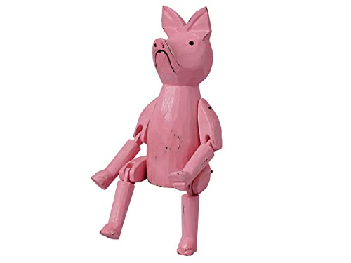 kadoh Kantenhocker Tier (Schwein) 22 cm • Deko-Figur aus Holz für Wohnzimmer • Handgemachte Holztiere von kadoh