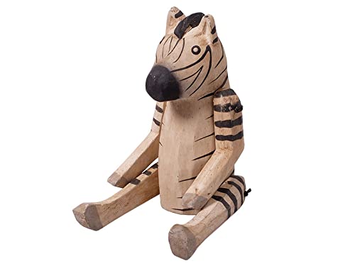 kadoh Kantenhocker Tier (Zebra) 16 cm • Deko-Figur aus Holz für Wohnzimmer • Handgemachte Holztiere von kadoh