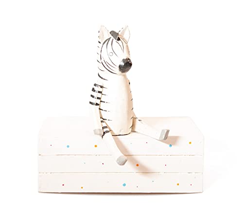 kadoh Kantenhocker Tier (Zebra) 23 cm • Deko-Figur aus Holz für Wohnzimmer • Handgemachte Holztiere von kadoh
