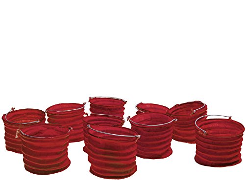 kadoh Papier-Lampions (10 St.) • Lichtertüten in Rot • Partydeko für Hochzeit, Weihnachten, Fasching • Größe S von kadoh