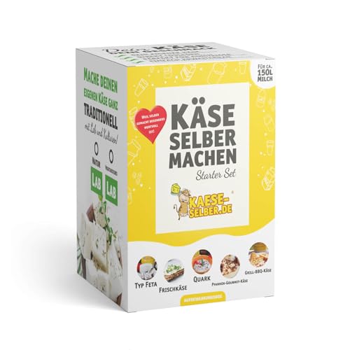 Käse selber machen - Starter Set inkl. Rezeptmagazin und Videoanleitungen (für Käse, Quark und Frischkäse); Traditionelle Käseherstellung von KAESE-SELBER.DE