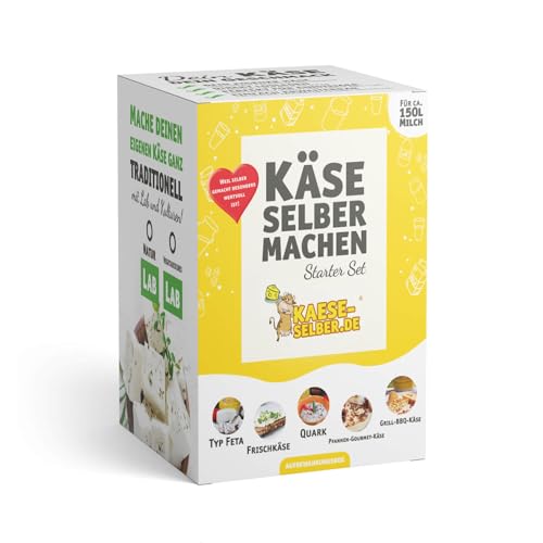 Käse selber machen - Starter Set inkl. Rezeptmagazin und Videoanleitungen (für Käse, Quark und Frischkäse); Traditionelle Käseherstellung von kaese-selber.de