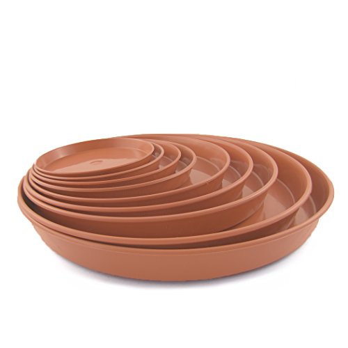 kagm Blumentopf Untersetzer aus Kunststoff, rund, Farbe: Terracotta 14,5cm von kagm