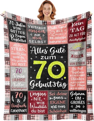 kaileFURN 70 Geburtstag Geschenk Kuscheldecke für Frauen Manner, 70. Geburtstagsgeschenk Freundin Beste Schwester Geschenke zum kaileFURN 70 Geburtstag Geschenk Kuscheldecke für Frauen Manner, 70. Geburtstagsgeschenk Freundin Beste Schwester Geschenke zum von kaileFURN