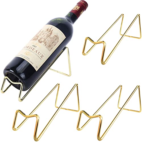 4 soportes simples para botellas de vino, soporte para botellas de vino, regalo para decoración del hogar de cocina (dorado) von kaileyouxiangongsi