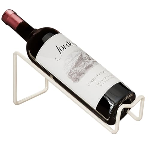 Weinregal aus Metall, freistehend, Tisch-Weinflaschenhalter, geometrisches Design für Tischplatte, perfekter Weinhalter-Ständer (weiß) von kaileyouxiangongsi