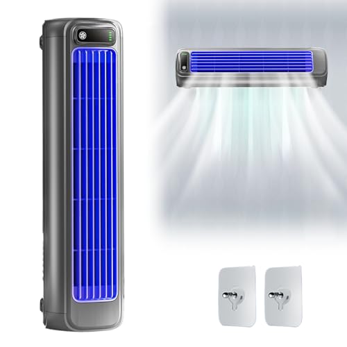 Cooling Ace Klimagerät, 2025 Neu Portable Cooling Ace Air Conditioner with 3 Speeds, Rechargeable Fan Bladeless Quiet Tragbarer Desktop-Turmventilator für Effiziente Kühlung (Grau) von kailisi