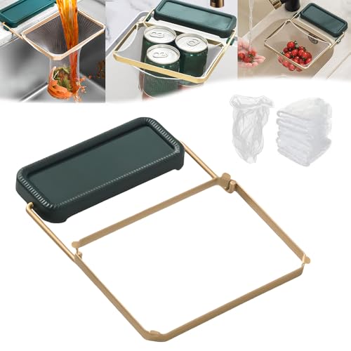 kailisi Multi-Functional Drain Basket, 2025 Neuestes Kitchen Sink Filter Rack Hängender Filterkorb, Küche Spülablauf Siebgestell mit 100pcs Einweg-Filtersieb für Filtern Von Küchenabfällen (Grün) kailisi Multi-Functional Drain Basket, 2025 Neuestes Kitchen Sink Filter Rack Hängender Filterkorb, Küche Spülablauf Siebgestell mit 100pcs Einweg-Filtersieb für Filtern Von Küchenabfällen (Grün) von kailisi