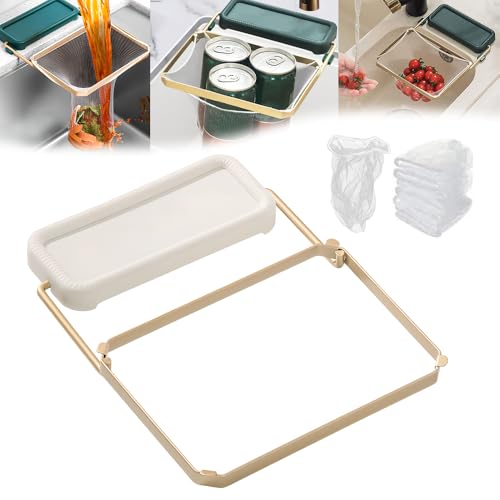 kailisi Multi-Functional Drain Basket, 2025 Neuestes Kitchen Sink Filter Rack Hängender Filterkorb, Küche Spülablauf Siebgestell mit 100pcs Einweg-Filtersieb für Filtern Von Küchenabfällen (Weiß) kailisi Multi-Functional Drain Basket, 2025 Neuestes Kitchen Sink Filter Rack Hängender Filterkorb, Küche Spülablauf Siebgestell mit 100pcs Einweg-Filtersieb für Filtern Von Küchenabfällen (Weiß) von kailisi