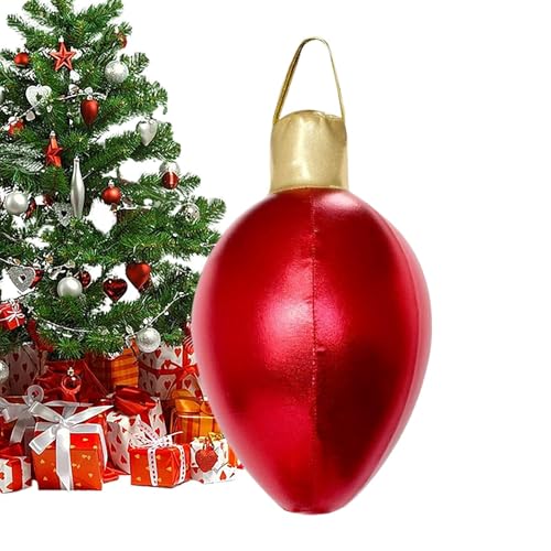 kaiop Aufblasbare Weihnachtskugeln Für Draußen,Aufblasbarer Ballschmuck - 30 X 15 cm wasserdichte PVC Deko Für Rasen Terrasse Pool Baum Fenster Außentür von kaiop