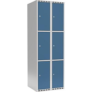 kaiserkraft | 3er-Schließfachschrank Fydor | 2 Abteile | lichtgrau/brillantblau | B 600 mm | 2 Abteile | Flache Dachform | Zylinderschloss kaiserkraft | 3er-Schließfachschrank Fydor | 2 Abteile | lichtgrau/brillantblau | B 600 mm | 2 Abteile | Flache Dachform | Zylinderschloss von kaiserkraft
