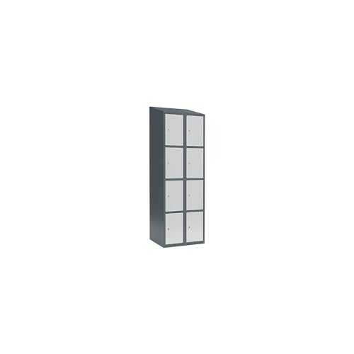 kaiserkraft | 4er-Schließfachschrank Fydor | 2 Abteile | blaugrau/lichtgrau | B 600 mm | 2 Abteile | schräge Dachform | Zylinderschloss kaiserkraft | 4er-Schließfachschrank Fydor | 2 Abteile | blaugrau/lichtgrau | B 600 mm | 2 Abteile | schräge Dachform | Zylinderschloss von kaiserkraft