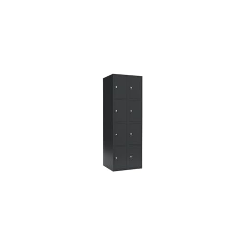 kaiserkraft | 4er-Schließfachschrank Fydor | 2 Abteile | grau | B 600 mm | 2 Abteile | Flache Dachform | Zylinderschloss von kaiserkraft