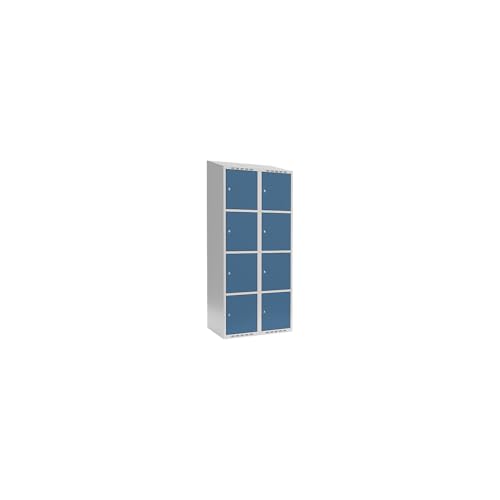 kaiserkraft | 4er-Schließfachschrank Fydor | 2 Abteile | lichtgrau/brillantblau | B 800 mm | 2 Abteile | schräge Dachform | Zylinderschloss kaiserkraft | 4er-Schließfachschrank Fydor | 2 Abteile | lichtgrau/brillantblau | B 800 mm | 2 Abteile | schräge Dachform | Zylinderschloss von kaiserkraft