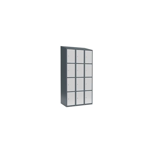 kaiserkraft | 4er-Schließfachschrank Fydor | 3 Abteile | blaugrau/lichtgrau | B 900 mm | 3 Abteile | schräge Dachform | Zylinderschloss kaiserkraft | 4er-Schließfachschrank Fydor | 3 Abteile | blaugrau/lichtgrau | B 900 mm | 3 Abteile | schräge Dachform | Zylinderschloss von kaiserkraft