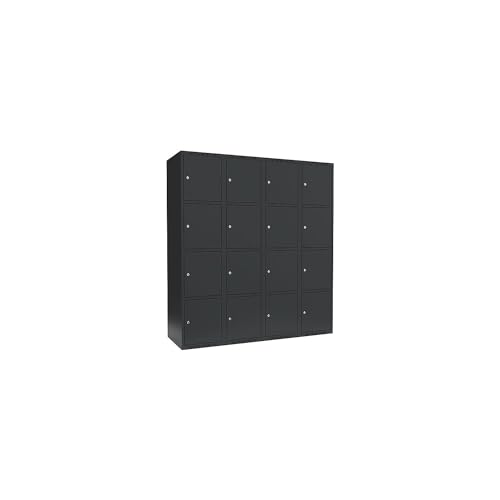 kaiserkraft | 4er-Schließfachschrank Fydor | 4 Abteile | grau | B 1200 mm | 4 Abteile | Flache Dachform | Zylinderschloss von kaiserkraft