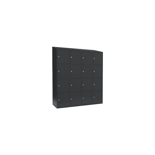 kaiserkraft | 4er-Schließfachschrank Fydor | 4 Abteile | grau | B 1200 mm | 4 Abteile | schräge Dachform | Zylinderschloss von kaiserkraft