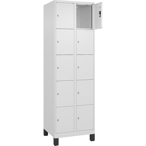 kaiserkraft | 5er-Schließfachschrank Evolo Plus | 2 Abteile | weiß | B 600 mm | 10 Fächer | mit Breiten Füßen | Zylinderschloss kaiserkraft | 5er-Schließfachschrank Evolo Plus | 2 Abteile | weiß | B 600 mm | 10 Fächer | mit Breiten Füßen | Zylinderschloss von kaiserkraft