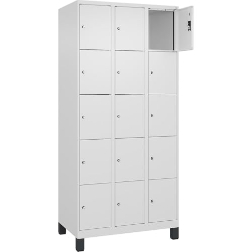 kaiserkraft | 5er-Schließfachschrank Evolo Plus | 3 Abteile | weiß | B 900 mm | 15 Fächer | mit Breiten Füßen | Zylinderschloss kaiserkraft | 5er-Schließfachschrank Evolo Plus | 3 Abteile | weiß | B 900 mm | 15 Fächer | mit Breiten Füßen | Zylinderschloss von kaiserkraft