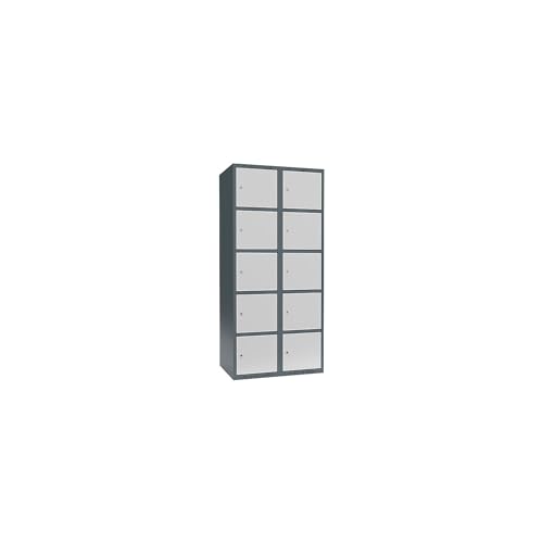 kaiserkraft | 5er-Schließfachschrank Fydor | 2 Abteile | blaugrau/lichtgrau | B 800 mm | 2 Abteile | Flache Dachform | Zylinderschloss kaiserkraft | 5er-Schließfachschrank Fydor | 2 Abteile | blaugrau/lichtgrau | B 800 mm | 2 Abteile | Flache Dachform | Zylinderschloss von kaiserkraft