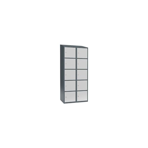 kaiserkraft | 5er-Schließfachschrank Fydor | 2 Abteile | blaugrau/lichtgrau | B 800 mm | 2 Abteile | schräge Dachform | Zylinderschloss kaiserkraft | 5er-Schließfachschrank Fydor | 2 Abteile | blaugrau/lichtgrau | B 800 mm | 2 Abteile | schräge Dachform | Zylinderschloss von kaiserkraft