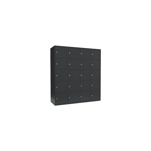 kaiserkraft | 5er-Schließfachschrank Fydor | 4 Abteile | grau | B 1200 mm | 4 Abteile | Flache Dachform | Zylinderschloss von kaiserkraft