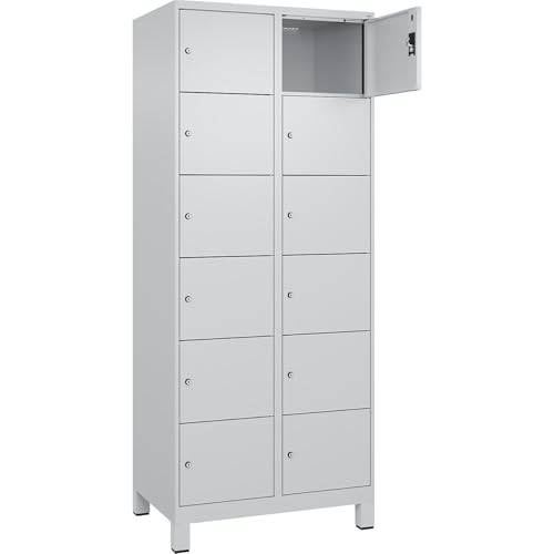 kaiserkraft | 6er-Schließfachschrank Evolo Plus | 2 Abteile | lichtgrau | B 800 mm | 12 Fächer | mit Breiten Füßen | Zylinderschloss kaiserkraft | 6er-Schließfachschrank Evolo Plus | 2 Abteile | lichtgrau | B 800 mm | 12 Fächer | mit Breiten Füßen | Zylinderschloss von kaiserkraft