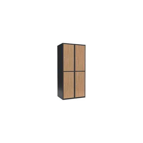 kaiserkraft | Doppelstock-Spind Fydor | 2 Abteile | grau/Eiche | B 800 mm | 2 Abteile | Flache Dachform | Zylinderschloss von kaiserkraft