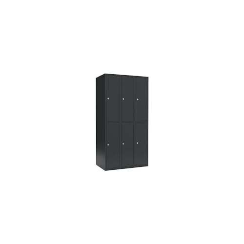 kaiserkraft | Doppelstock-Spind Fydor | 3 Abteile | grau | B 900 mm | 3 Abteile | Flache Dachform | Zylinderschloss von kaiserkraft