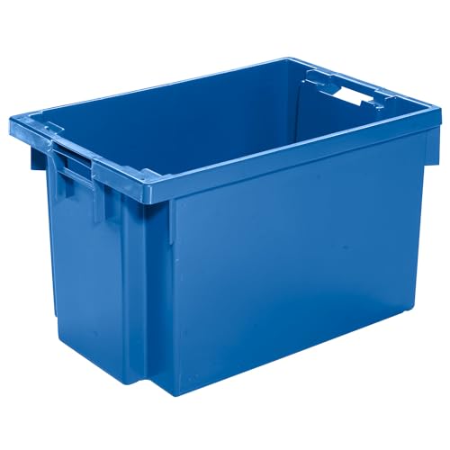 kaiserkraft | Drehstapelbehälter aus HDPE | Volumen 60 l | Wände und Boden geschlossen | blau von kaiserkraft